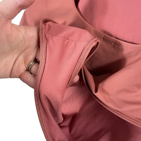 AERIE x AEO One Piece Side Cutout Swimsuit in Dusty Rose - Picture 9 of 12